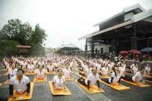 Hoạt động của một câu lạc bộ yoga tại Sa Pa (Lào Cai) đầu hè năm 2024.