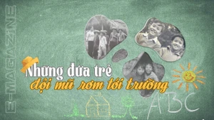 Những đứa trẻ đội mũ rơm tới trường