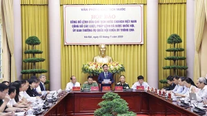 Phó Chủ nhiệm Văn phòng Chủ tịch nước Phạm Thanh Hà phát biểu. (Ảnh: TTXVN)
